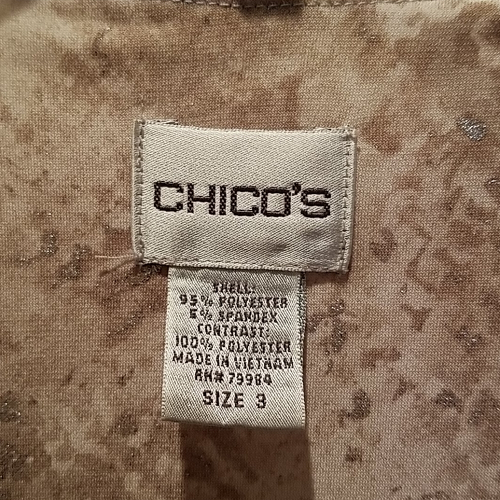 Chico's size 3 tan and gold flecked jacket - Picture 4 of 4